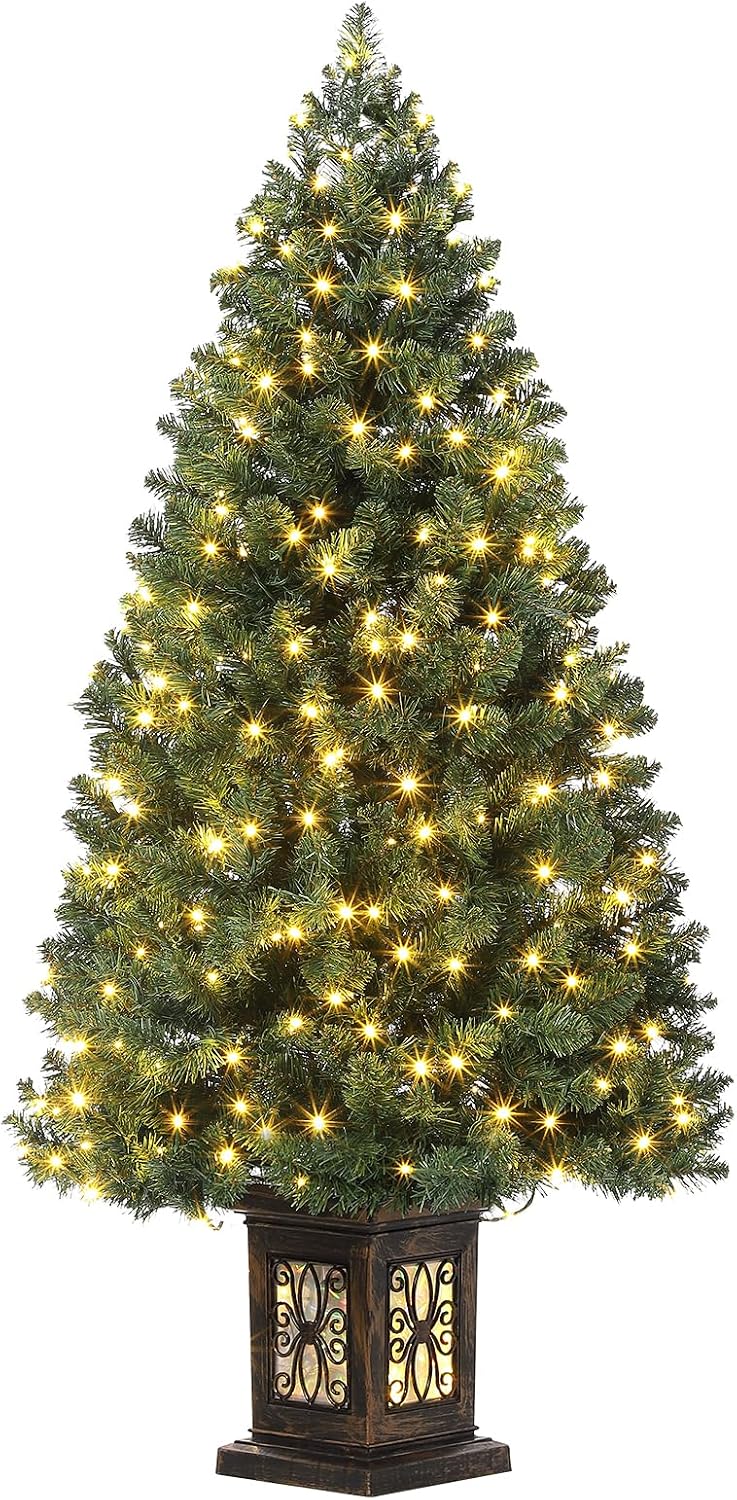 garveehome 4.5 ft artificial fiber optic christmas tree, main product view