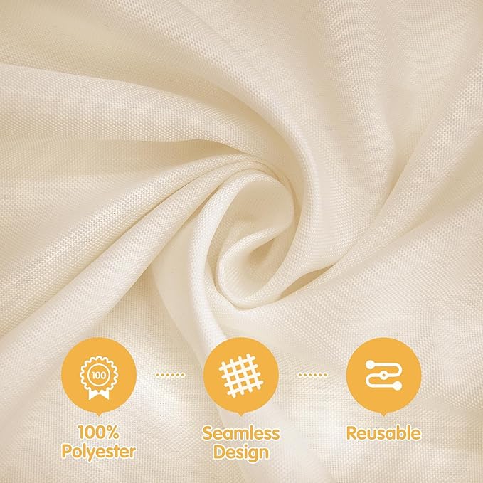 BRILLMAX 6 Pack Beige Round Tablecloths 120 Inch - Circle Bulk Linen Polyester Fabric Washable Table Cloth Cover for Wedding Reception Banquet Birthday Party Buffet Restaurant