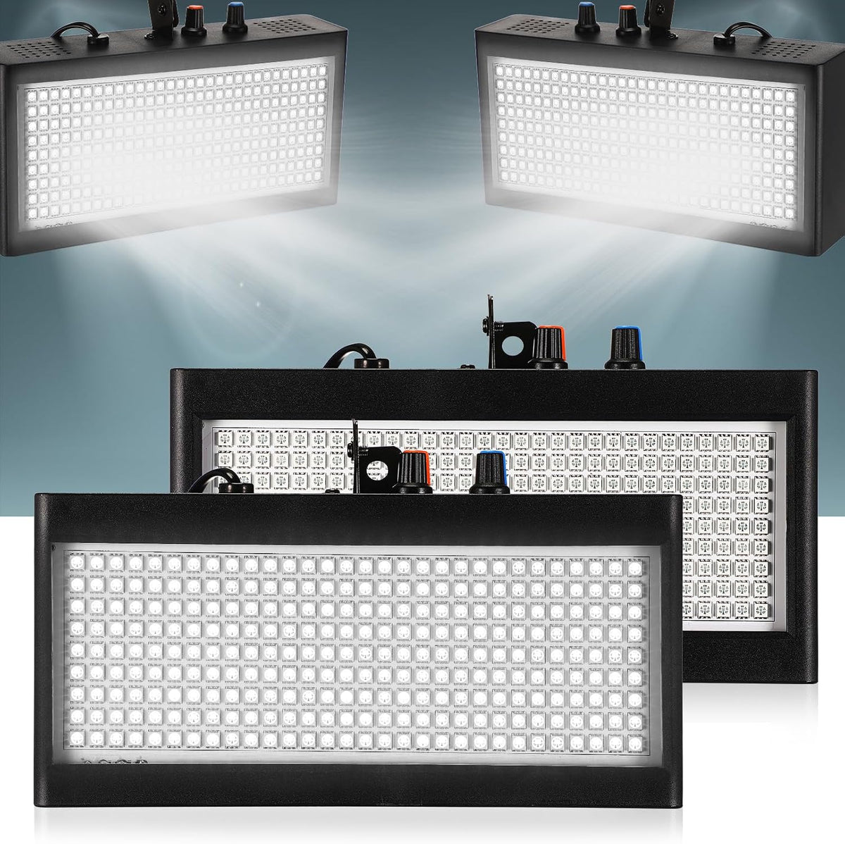 Retisee 2 Pcs 270 LED Strobe Lights Sound Activated Party, White Light