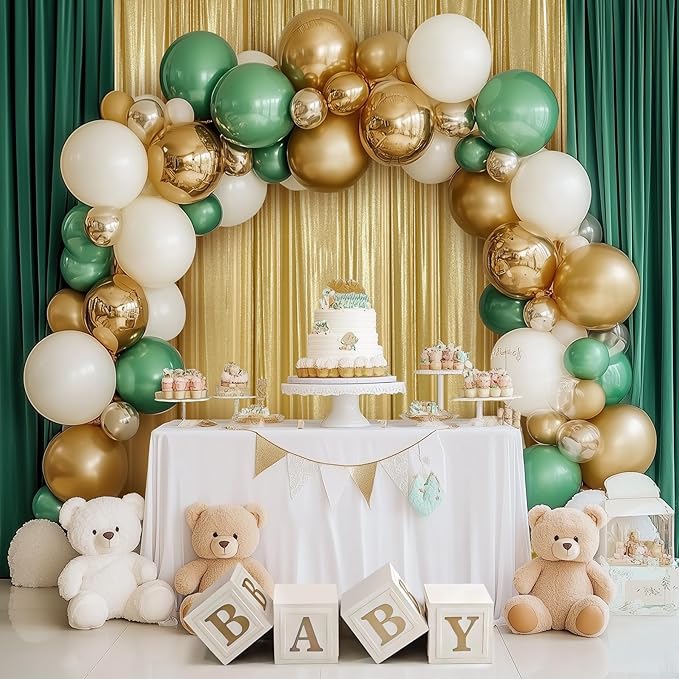 Outpain 30x10ft Gold Sequin Backdrop Curtains -Heavy Duty Gold Photography Backdrops with Non-Shedding Glitter, Wrinkle-Free Stage Drapes for Wedding/Christmas/Studio Shoots (5x10ft 6 Panels)