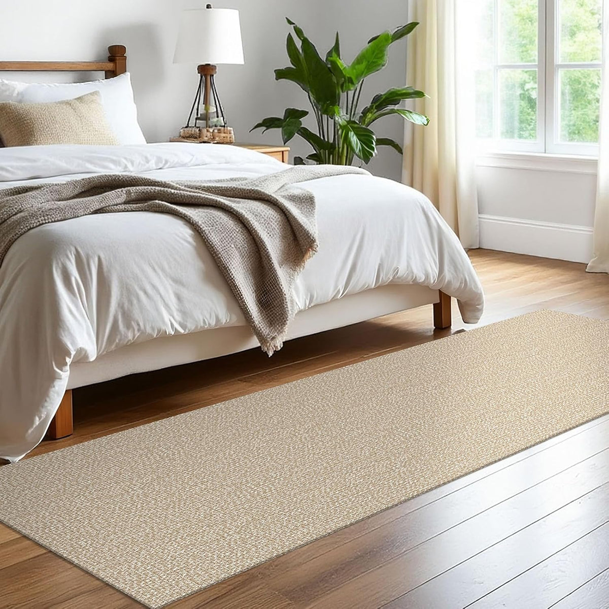 EARTHALL Washable Runner Rug, Non Slip Entryway Runner, 2x8 Ft, Sand/Beige