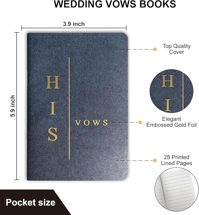 Wedding Vow Books His and Hers, Wedding Registry Gifts Ideas for Bride & Groom,Wedding Essentials
