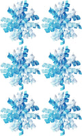 6PCS Blue Self-Adhesive Curly Bows, 6" Pre-Made Bows for Gift Wrap, Grosgrain Ribbon Bow for Basket Decoration, for Champagne, Present Bow for Birthday, Party, Anniversary (Mix Blue, 6 inches)
