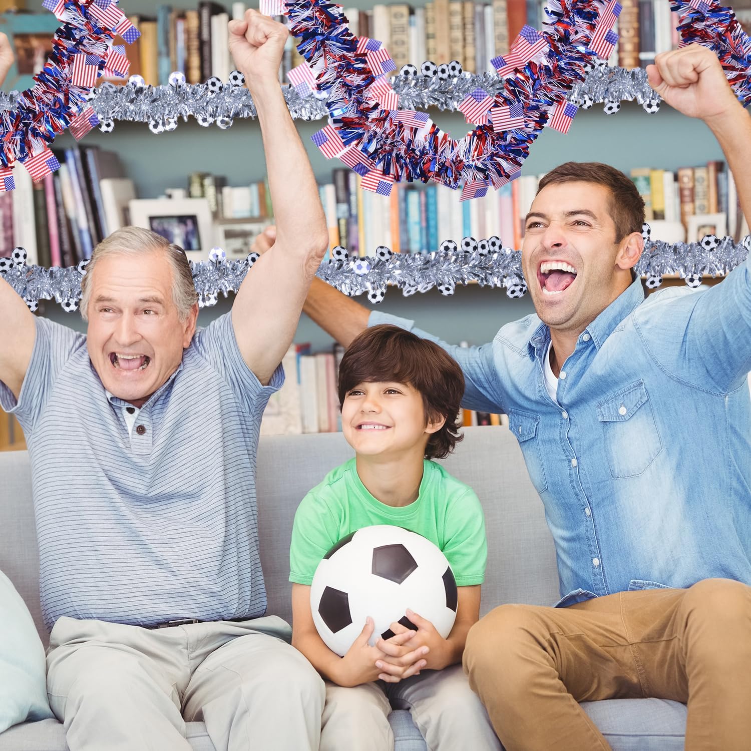 Soccer Birthday Party Decorations The US Team American Flag 26 Feet Soccer Banner Party Soccer Garland,Boys Fans Bar Party Supplies