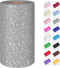 Glitter Tulle Rolls, 6” by 50 Yards (150FT) Sequin Tule Netting Fabric Tulle for Tutu Skirts Sewing Birthday Wedding Party Decoration (Sliver)