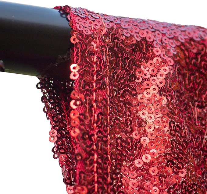 JYFLZQ Burgundy Sequin Backdrop Curtains 2ft x 8ft 4 Panel Glitter Photo Booth Backdrops Sparkly Photography Background Drapes for Parties Wedding Bridal Showers