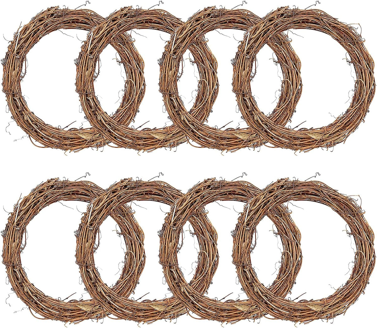 grapevine wreath set, 8 pcs vine branch wreaths, main product view