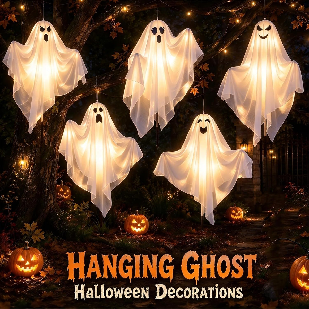 halloween decorations outdoor - solar ghost light for, package contents