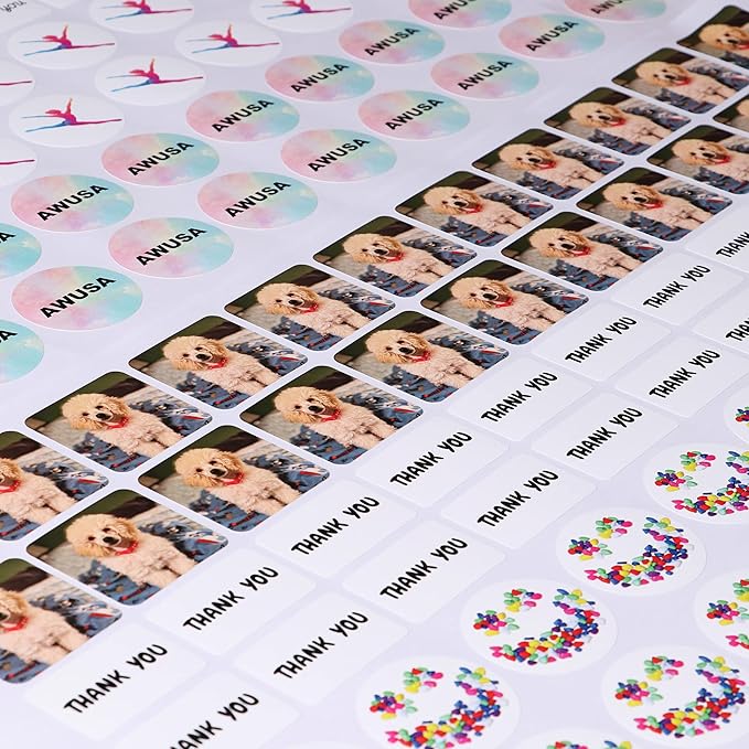 Custom Stickers Personalized Labels - Customized Stickers with Any Design Image Logo Text,Custom Thank You Label Stickers,Custom Stickers for Business Logo,100 Labels (Rectangle,4"x3")