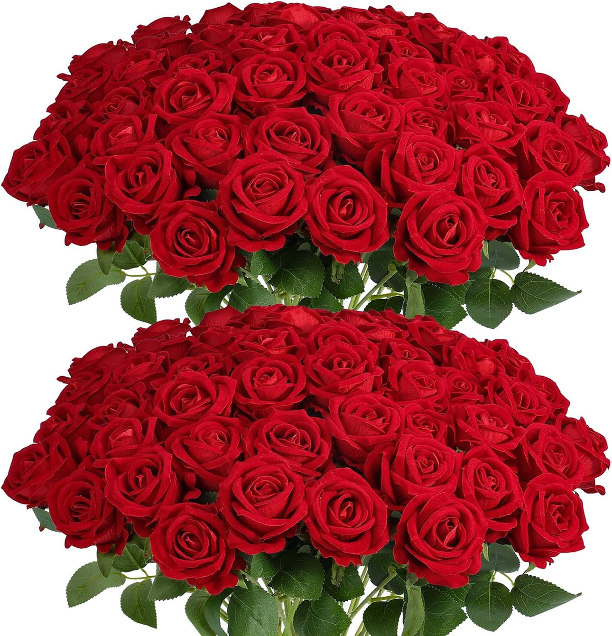 auihiay 60pcs red roses artificial flowers, faux roses, main product view