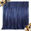 ShinyBeauty Sequin Fabric Backdrop 8ftx10ft Navy Blue Sparkle Glitter for Photoshoot & Birthday Party