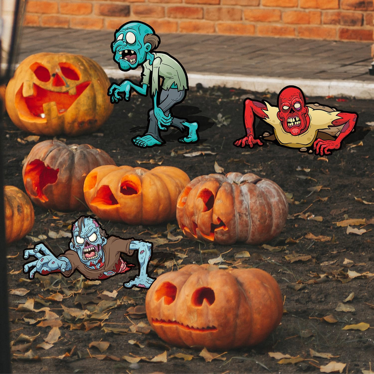 12Pack Halloween Scary Zombie Monster Yard Signs with Stakes 16.54 x 11.8in
