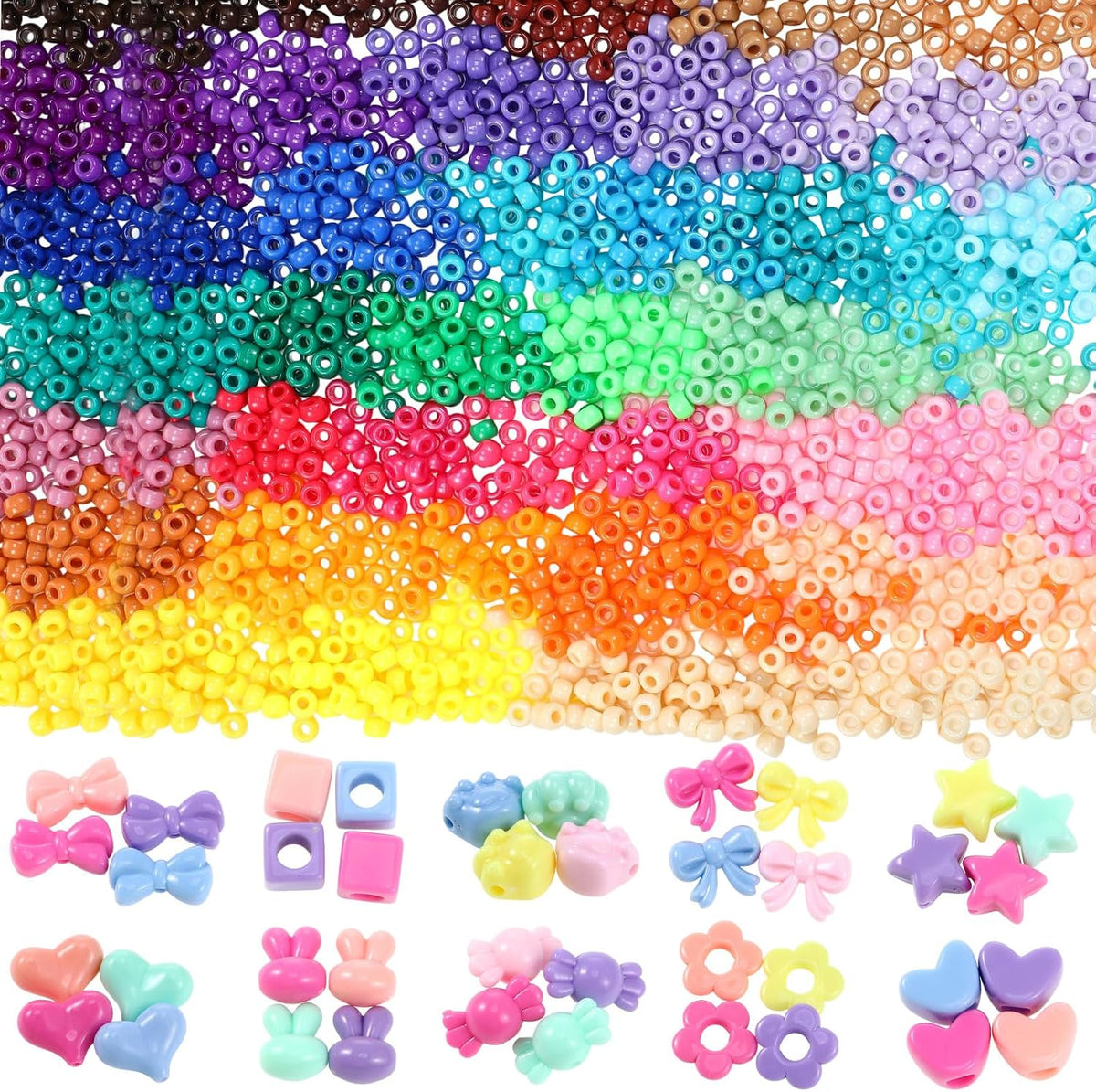 huquary 21000 pcs pony beads bulk,kandi beads, 40, main product view