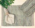 Chardin Home Natural Jute & Green Placemats, Set of 4 – Rustic Handmade Boho Table Mats, 13x19 Inch Dining Table Placemats for Kitchen, Everyday Meals, Holidays, Farmhouse or Modern Table Décor