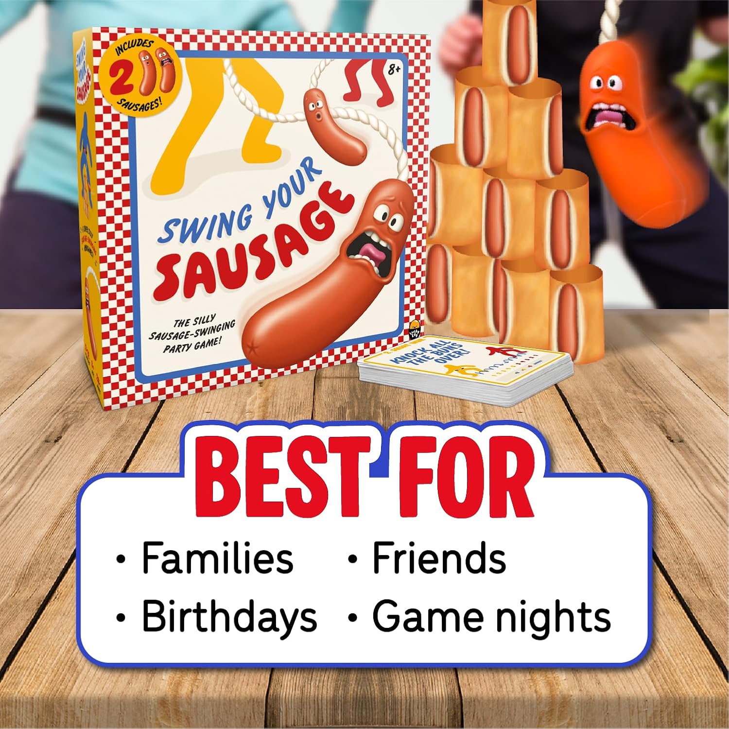 Swing Your Sausage - Hilarious Party Games for Adults - Perfect Bachelorette Games for Adults Game Night (2-12 Players) - Funny Outdoor & Indoor Game for Family Gatherings and Birthday Games