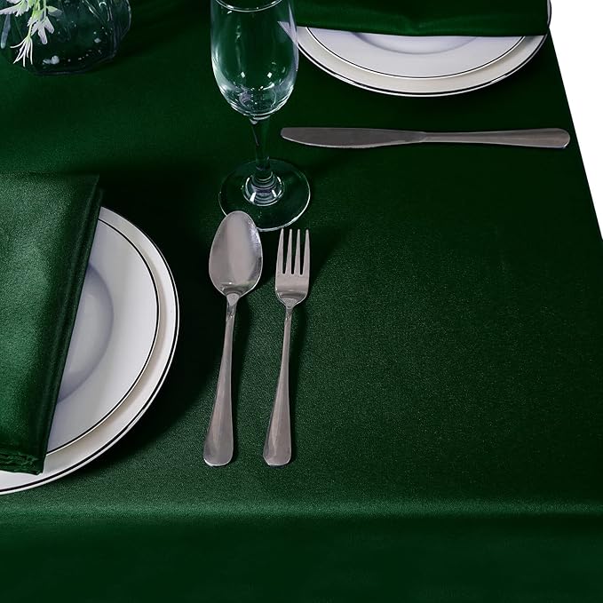 CupuamonSquare Tablecloth 70x70 inch Washable Polyester Fabric Table Cloth for Wedding Party Dining Banquet Decoration（70x70,Hunter）
