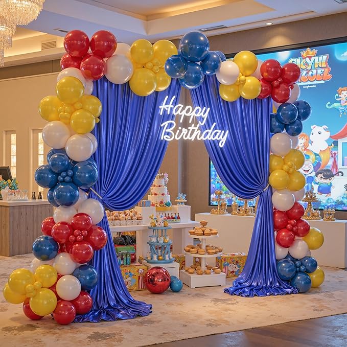 10x10ft Shimmer Royal Blue Sequin Backdrop Curtain for Parties, Thick Wrinkle Free Glitter Blue Photo Backdrop Drapes Curtains for Birthday Wedding Photography Background-2 Panels 5x10ft