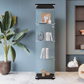 beauty4u black glass display cabinet, 4-shelf curio cabinet, main product view