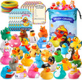 100 Pcs Cruise Rubber Ducks Kits Include 30 Cruise Ducks with 30 Cruising Duck Tags 40 Rubber Bands and 1 Duck Bag, Bulk Ducks for Cruise Ships Hiding Carnival Ducking Cruise Essentials