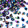 DomeStar 150PCS Iridescent Black Fake Ice, 2.5Cups Acrylic Gems Crystals Black Purple Rocks Diamonds Vase Centerpiece for Vase Fillers Party Table Scatter Wedding Food Display