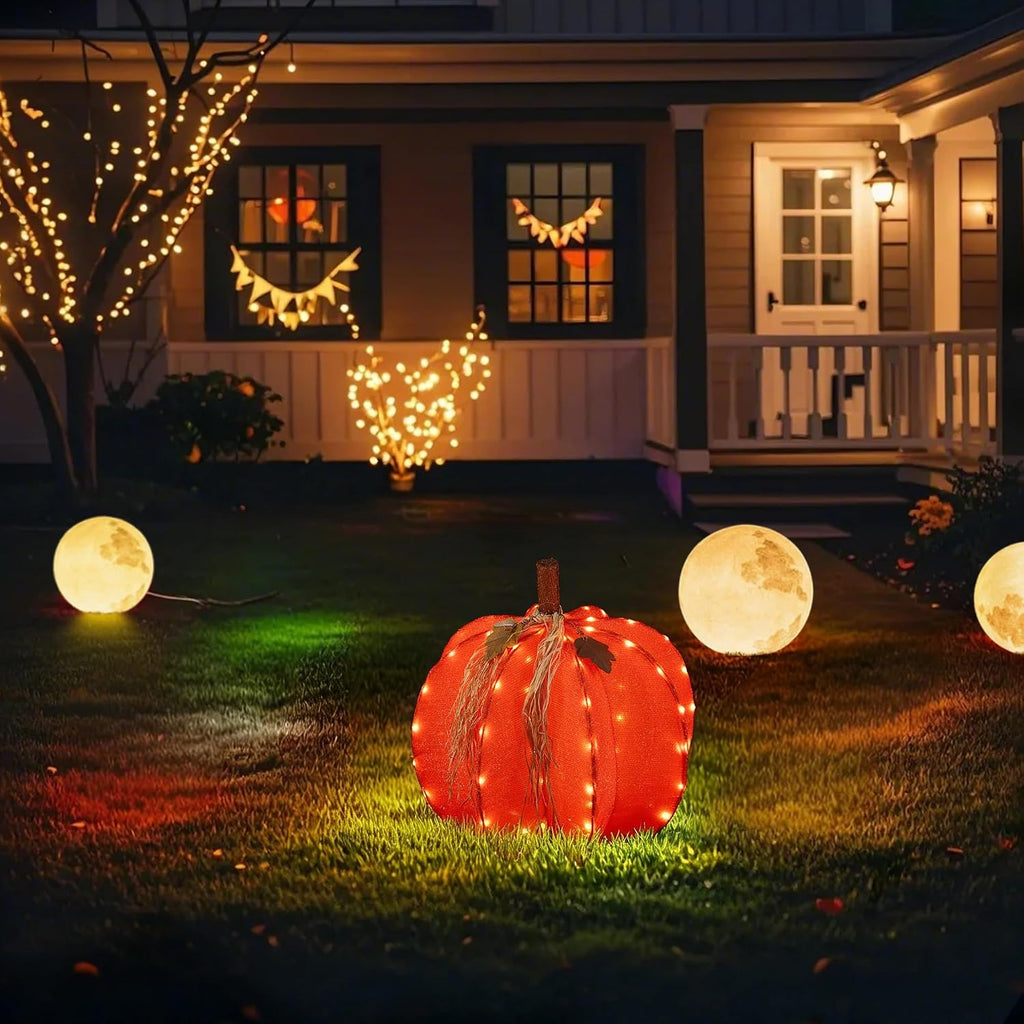 glitzhome fall lighted outdoor decor, 25" h 3d, main product view