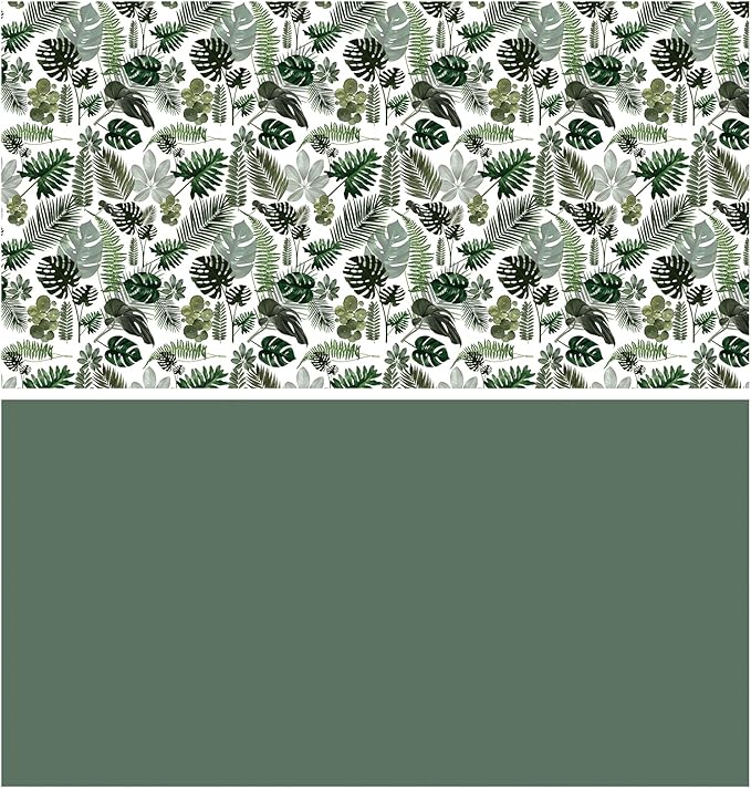 WRAPAHOLIC 30 Inch Reversible Wrapping Paper - 30 Inch X 100 Feet Jumbo Roll Green Monstera Leaf Design, Perfect for Birthday, Party, Baby Shower and More Occasions
