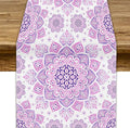 Purple Pink Mandala Table Runner, Traditional Indian Boho Mandala Flowers Print Table Runne for Kitchen Dining Table Office Wedding Party Holiday Home Decor, 13x36inch