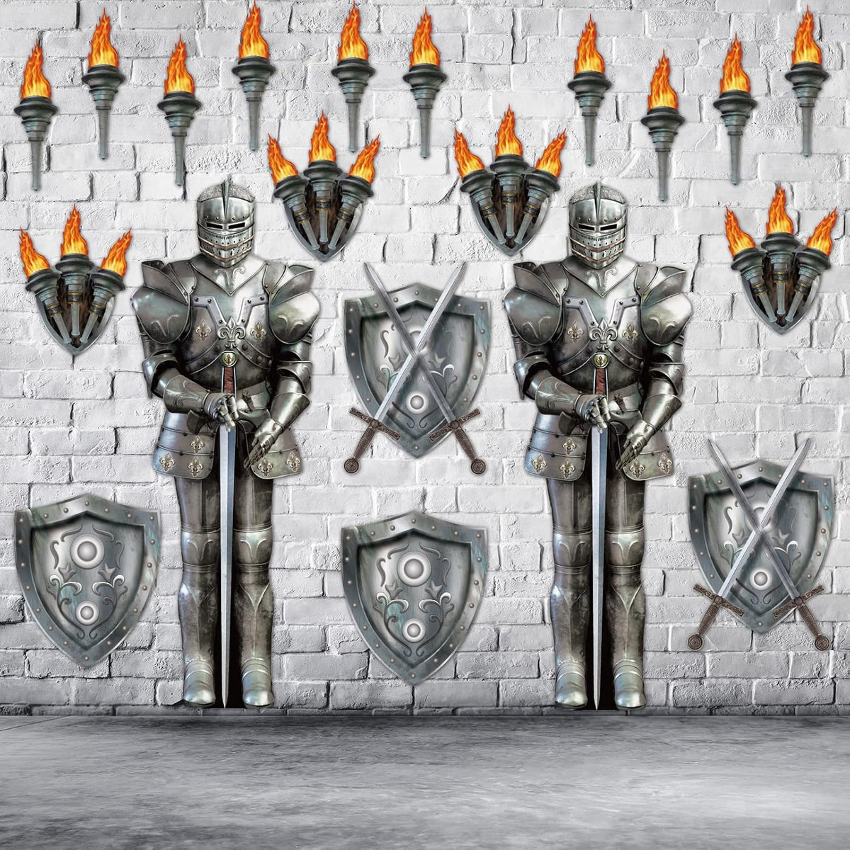 Honoson 20 Pcs Medieval Party Decorations 6 Feet Knight Castle Decorations