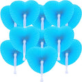 12 Packs Decorative Paper Folding Hand Fans Handheld,Blue Heart Foldable Wedding Fans Chinese and Japanese Fans Bulk for Bridal Guest Church Party Favors Dancing Birthday DIY