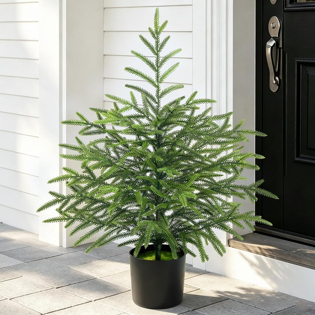 2 ft real touch christmas tree with lights shown in use