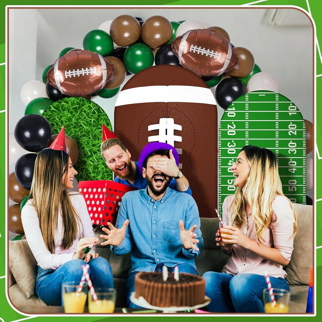 foilswirl 34 pieces football backdrop set, football arch showing dimensions