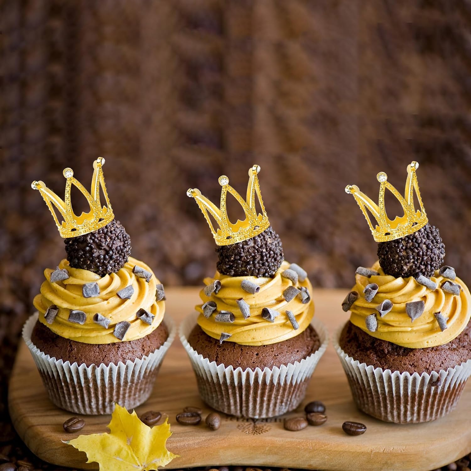 9-Piece Gold Mini Crown Cake Toppers - Cute Queen/Princess Small Crowns, Ideal Cupcake Toppers for Birthdays, Princess-Themed Parties & Cake Decoration
