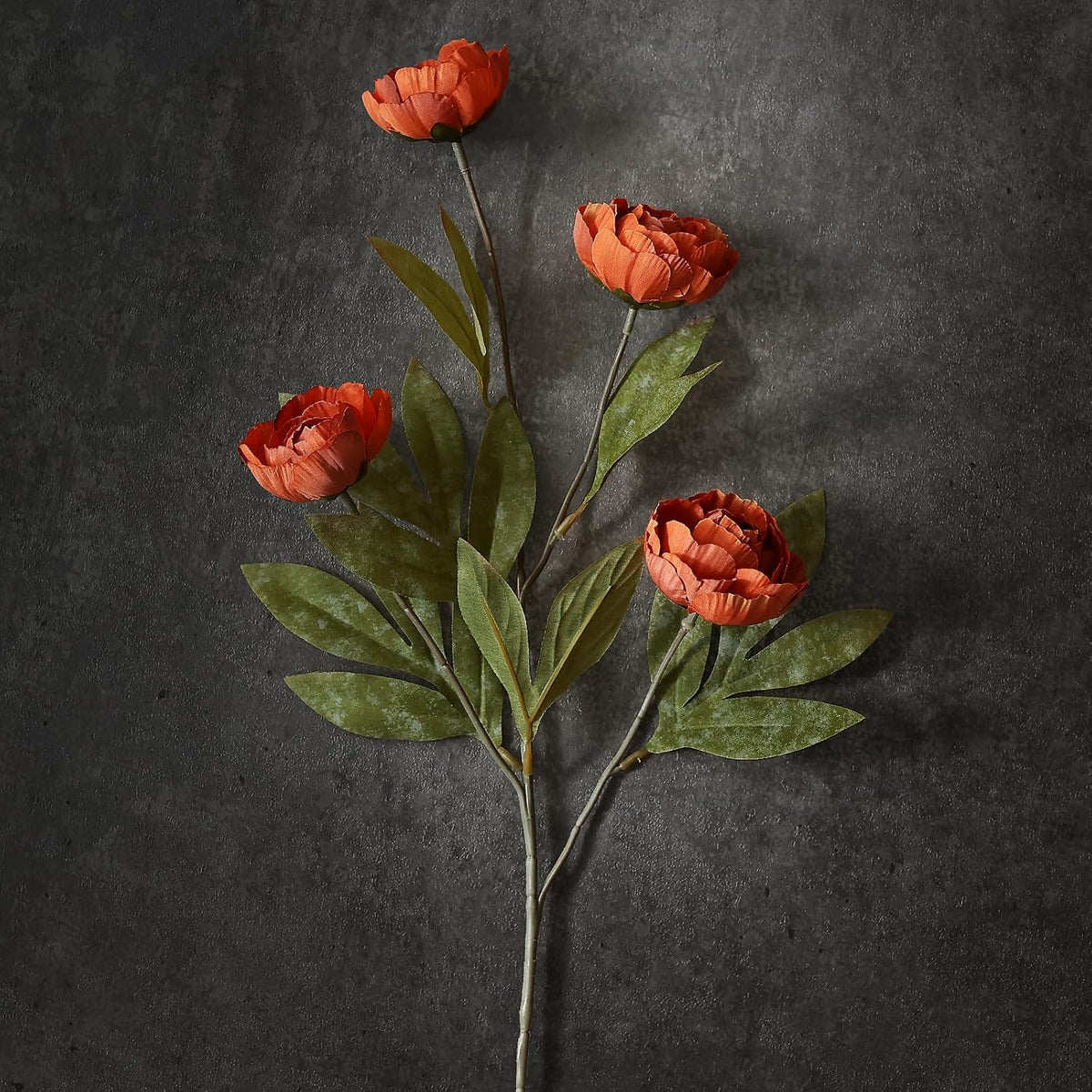 27" artificial fall peony silk flower stems for shown in use