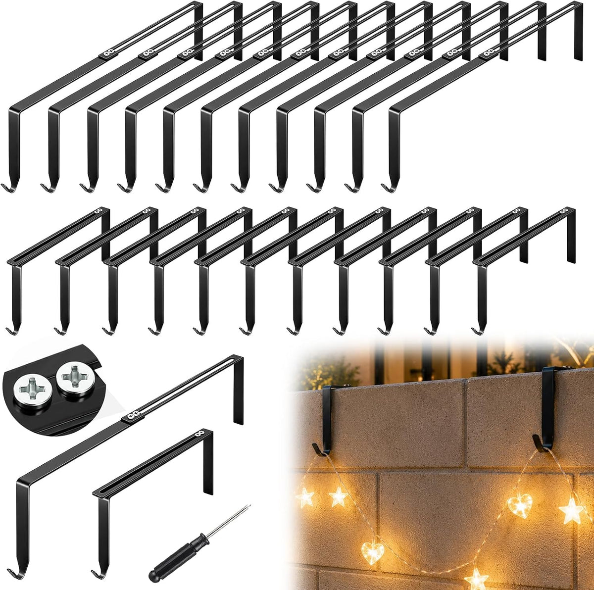adjustable cinder block wall hangers, 6.2-11.5 inch black, main product view