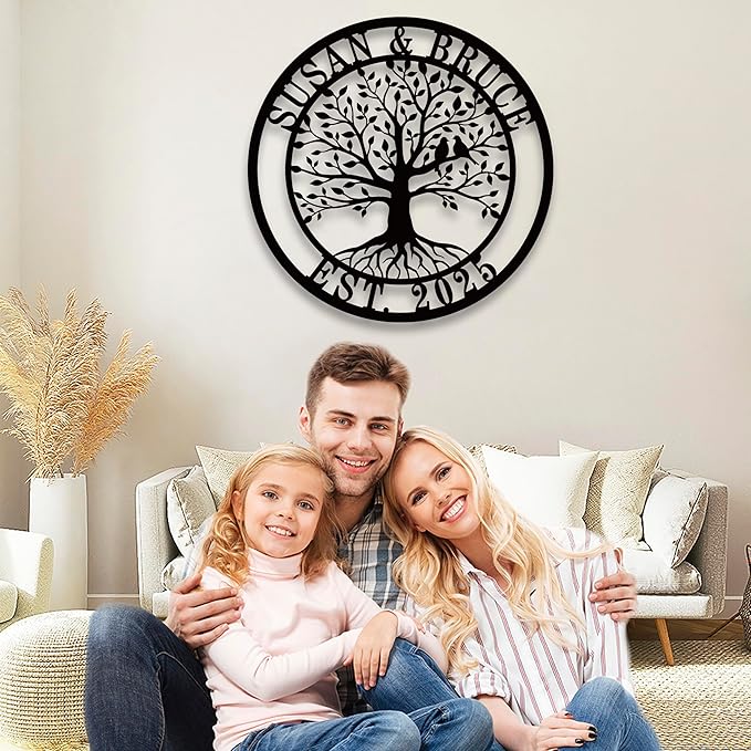 Personalized Tree of Life Metal Sign,Custom Metal Signs,Tree of Life Personalized Wall decoration,Wedding Gifts,Give to Parents and Friends,Housewarming Gifts