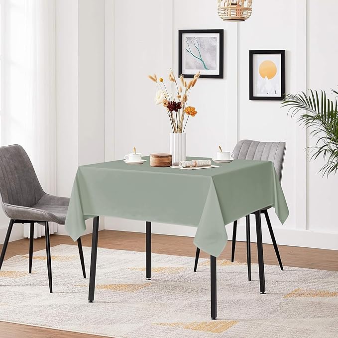 sancua Small Square Tablecloths 36x36 Inch - Sage Green Table Cloth for Square or Round Tables, Washable Polyester Fabric Table Cover for Nightstand End Bedside Tables