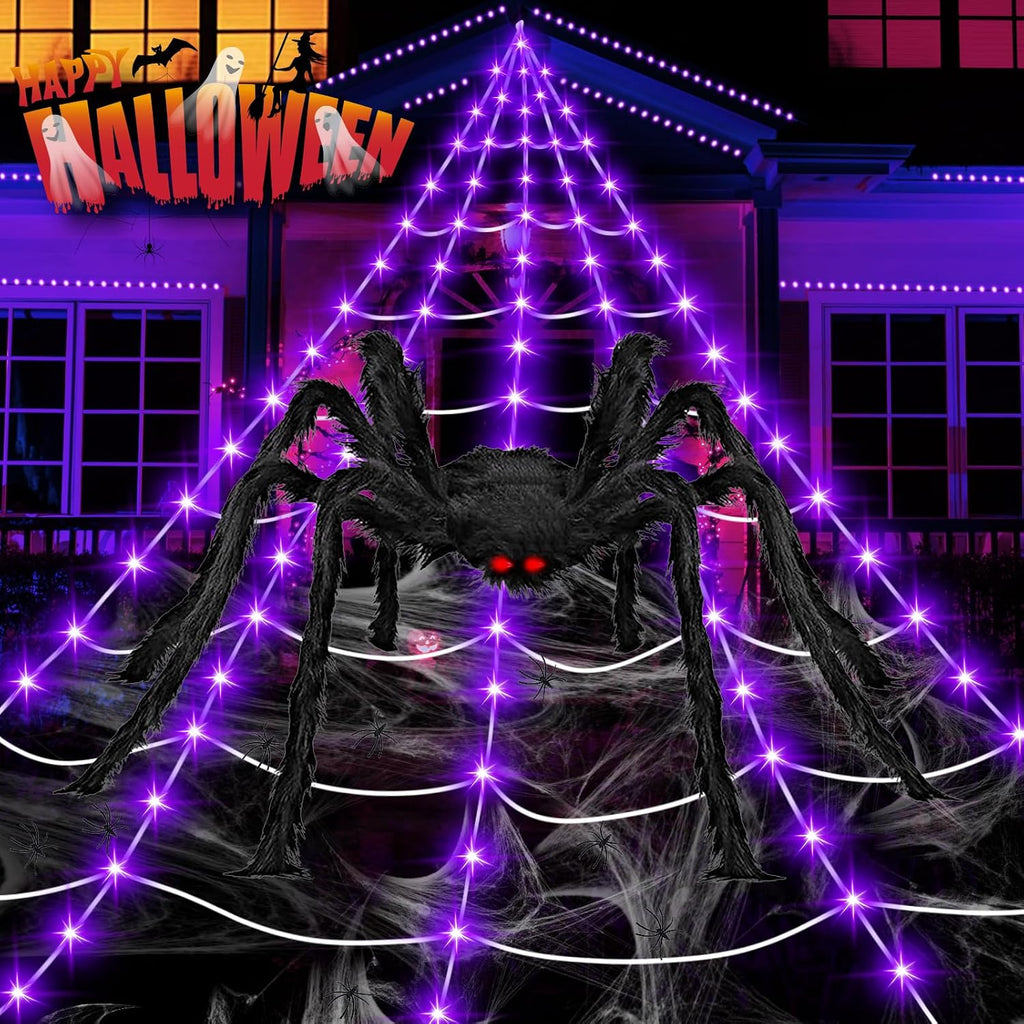 halloween decorations outdoor, 200 led halloween giant spider, main product view
