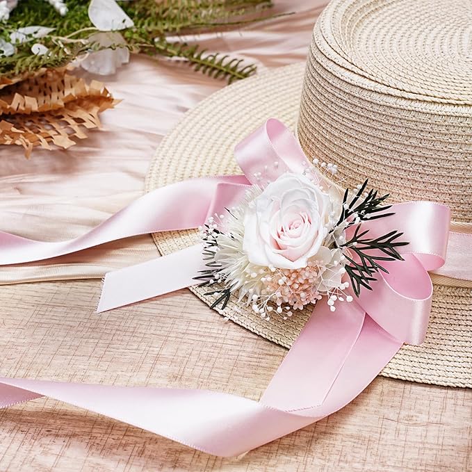 LaRibbons 1 Inch 25 Yard Double Faced Satin Ribbon,Rose Pink Satin Craft Fabric Ribbon for Gift Wrapping Floral Bouquets Wedding Party Decoration