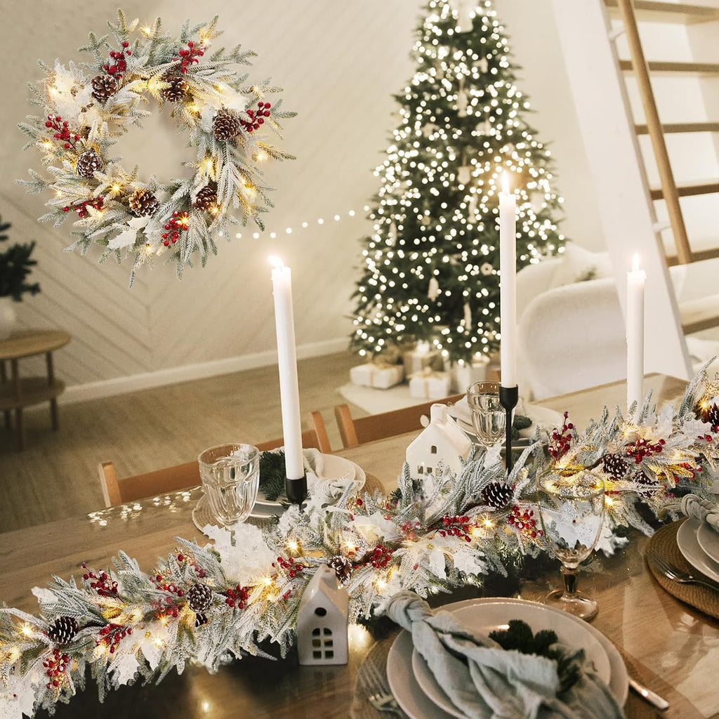 6 ft pre-lit christmas garland with 20 led, side view