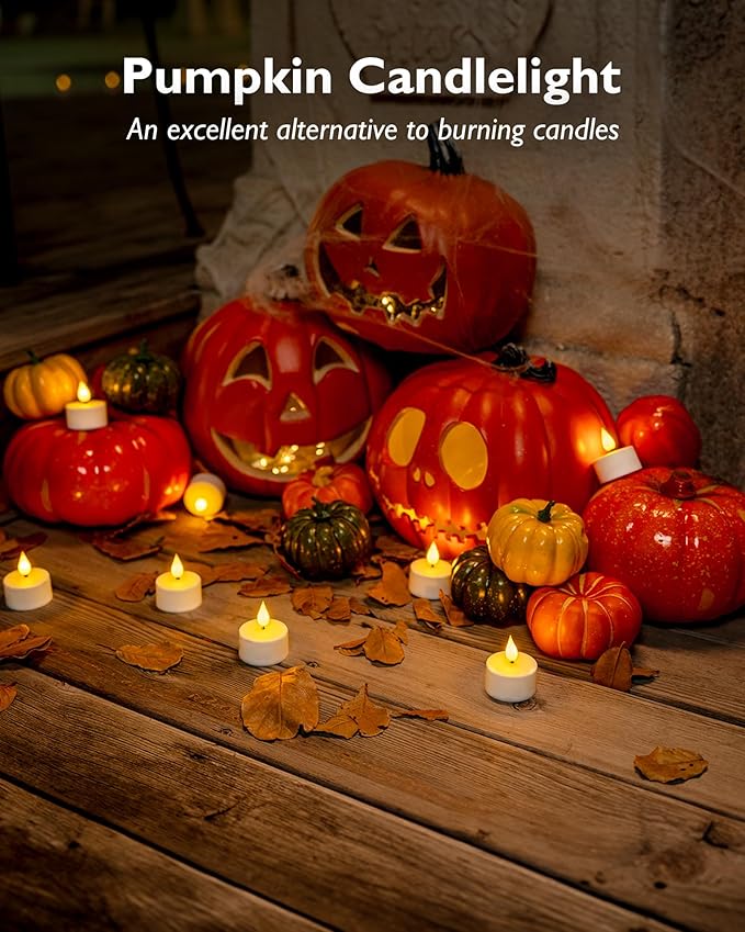 Homemory Rechargeable Tea Lights Flameless Candles with Remote Timer, Battery Operated LED Tealight Candles, USB Candles for Wedding Table Centerpiece Reception Banquet Christmas Halloween, 6-Pack