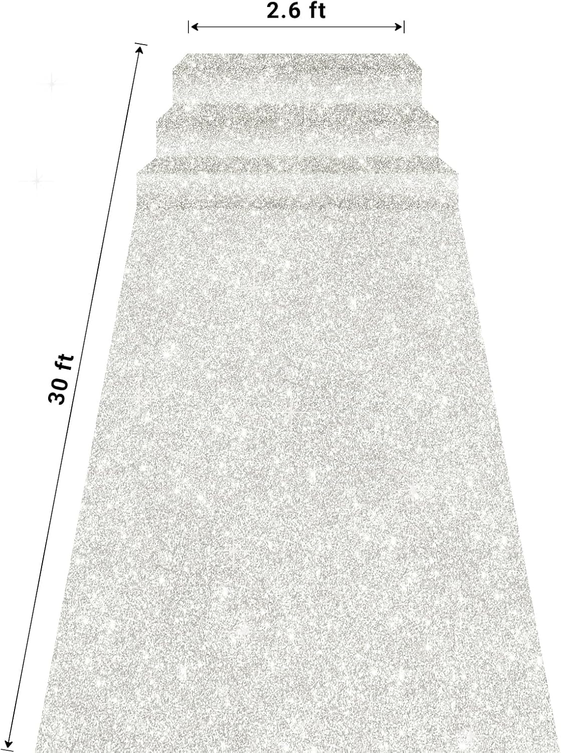 Glitter Carpet Runner for Party -200 GSM Thickness Non-Woven Fabric Runner Ru...