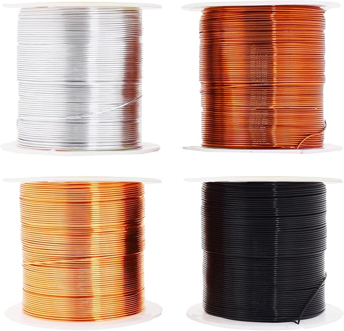 Mandala Crafts 18 Gauge Anodized Aluminum Craft Wire for Jewelry Making - 400 FT Colored Flexible Neutral Combo Wire - Bendable for Bonsai Armature Crafting Sculpting