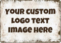 Personalized Metal Sign Custom with Photo Text Logo for Outdoor Yard Garden Home Business Wedding Wall Decor Street Sign Style (Horizontal)