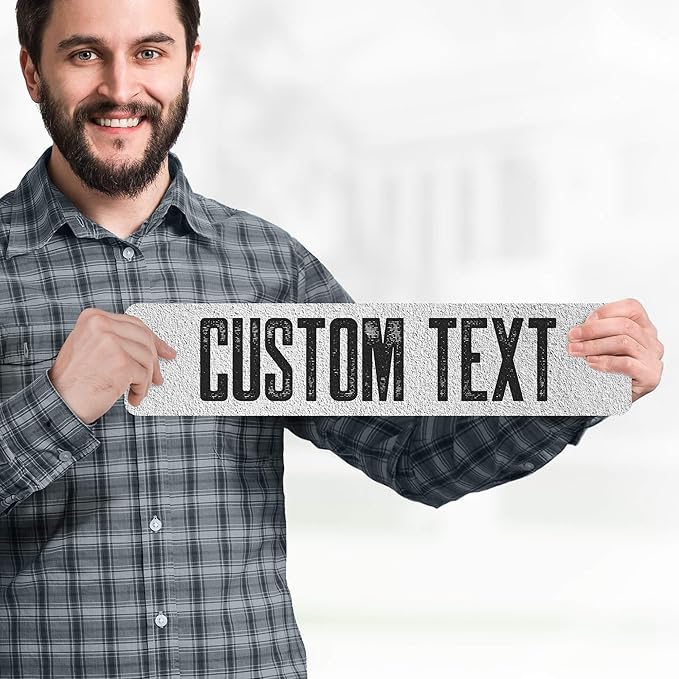 Custom Sign, Custom Street Sign, 11 Font Colors, 13 Font Styles, 4 Hole Options, 22 Sizes, 4x18 Inches, Rust Free DiBound, Fade Resistant, Made in USA by My Sign Center (Concrete)