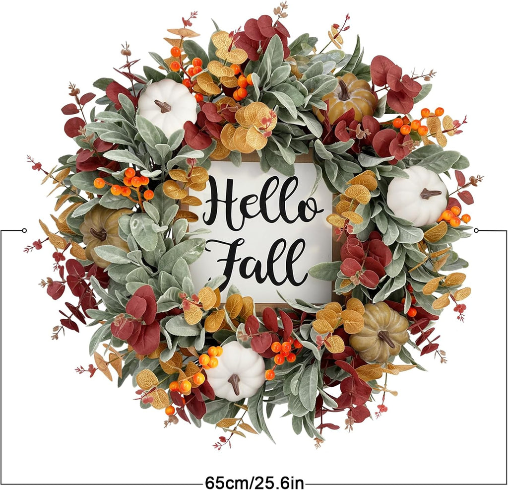 26 inch large fall wreaths for front door showing dimensions