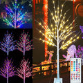pooqla 6 ft rgb lighted birch tree, 35, main product view