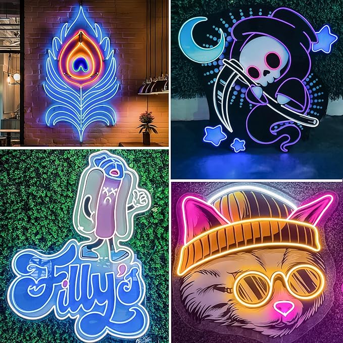 Custom Neon Sign, Personalized UV Printed LED Neon Sign LoGo Customizable for Business, Salon Beauty Nail Studios Light Up Name Sign, Images Neon Lighting Customized