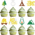 Camp Bachelorette Cupcake Toppers Decorations, 32PCS Camping Bachelorette Cupcake Picks Party Decoration for Bridal Shower Decor Supplies