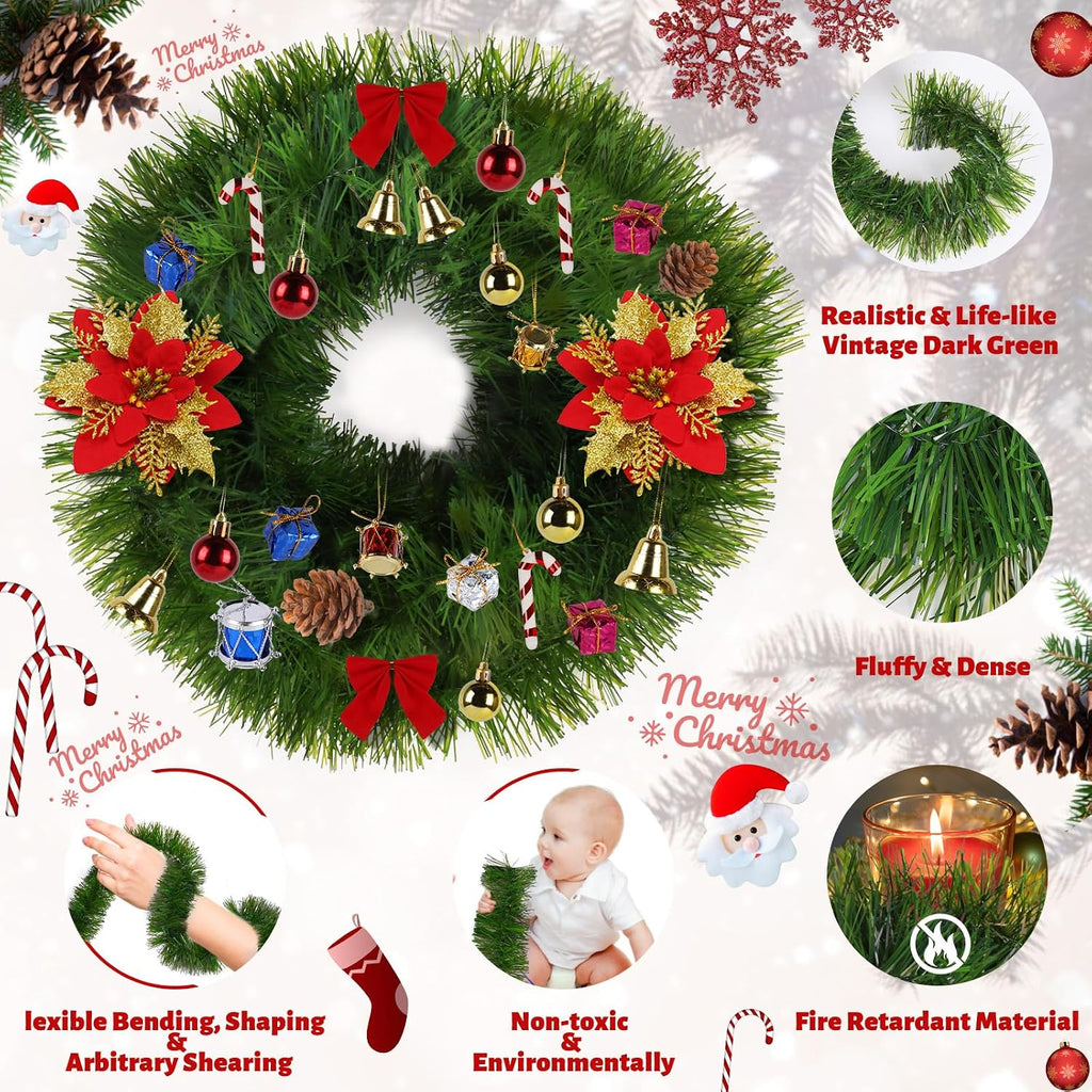 250ft christmas garland flower for christmas and non-lit, side view