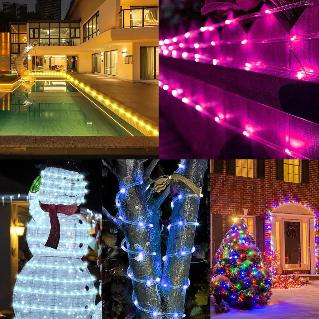 Gvwoxm 66FT 200 LED Rope Lights, 18 Colors with Timer, 5 Modes, Waterproof Plug-in Remote Control Camping String Lights for Outside, Camping, Classroom, Party, Festival Decoration Light Strings
